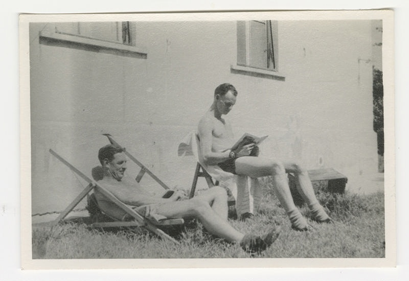 Photograph, Jack Bickley & friend swotting for exams. Italy 1945