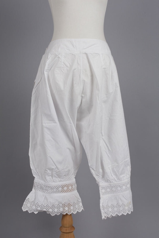 Drawers, Woman's, White cotton with whitework; Unknown maker; 1850-1930 ...