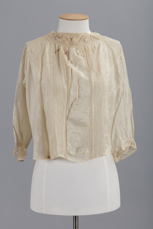 Blouse, Cream silk with pintucks; Unknown maker; 1910-1920; RI.CL93.02 ...