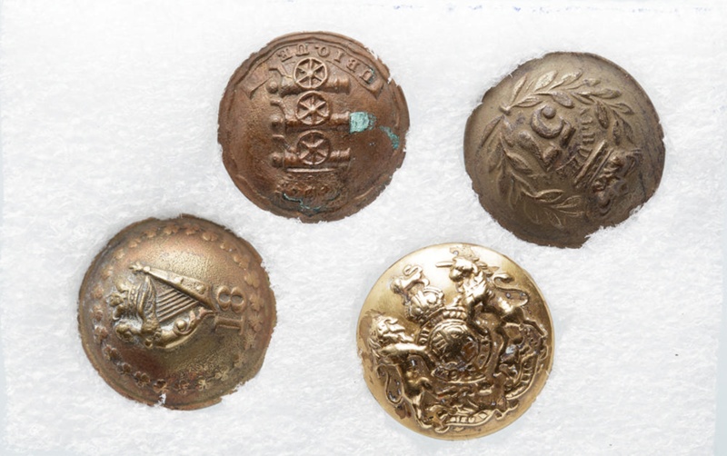 Buttons, Assorted, Military and Police; P. Tait & Co.; 1800-1920; RI ...