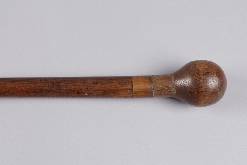 Cane, Wooden, Ball handle; Unknown maker; 18501950; RI.W2005.4006 eHive