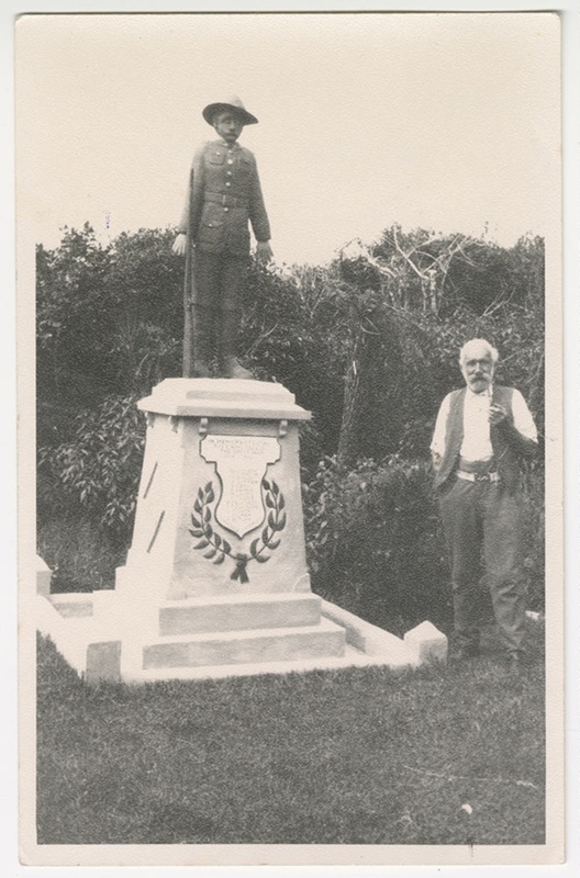 Photograph, Henry Driver and his memorial; Unknown photographer; 1920 ...