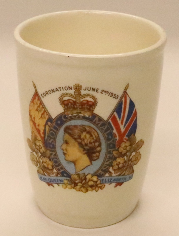 Beaker- Coronation of Queen Elizabeth June II 1953; British Pottery ...