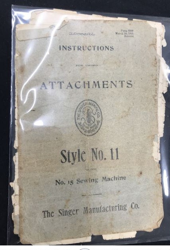 Booklet, Sewing Machine; Singer Sewing Machine Co; 2000026 eHive