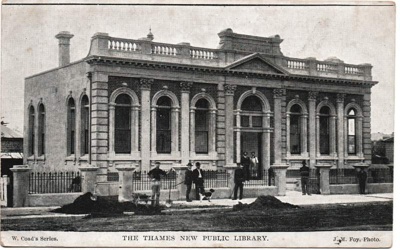 Postcard, The Thames New Public Library image item