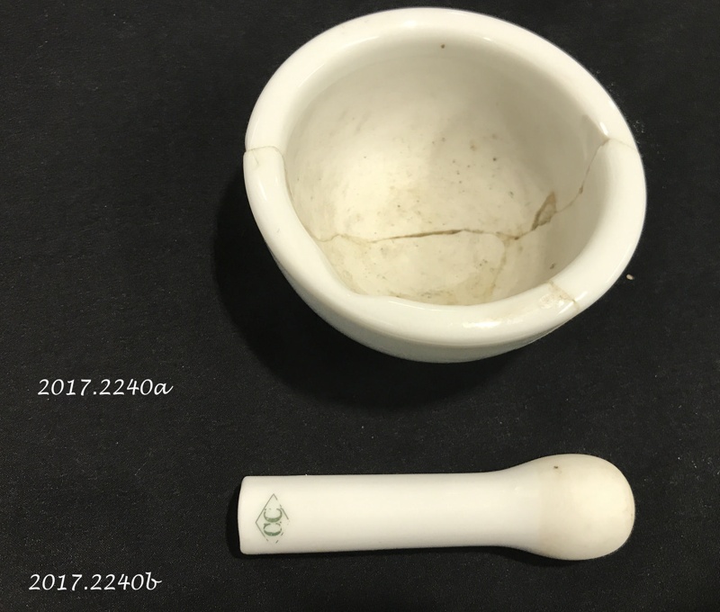 Mortar, Pestle Small; Unknown; 2017.2240a-b On NZ Museums