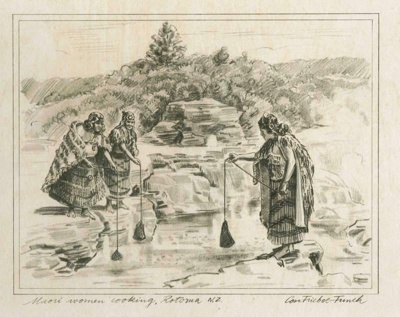 Photograph, Maori Women cooking; unknown; 2002.106b | eHive