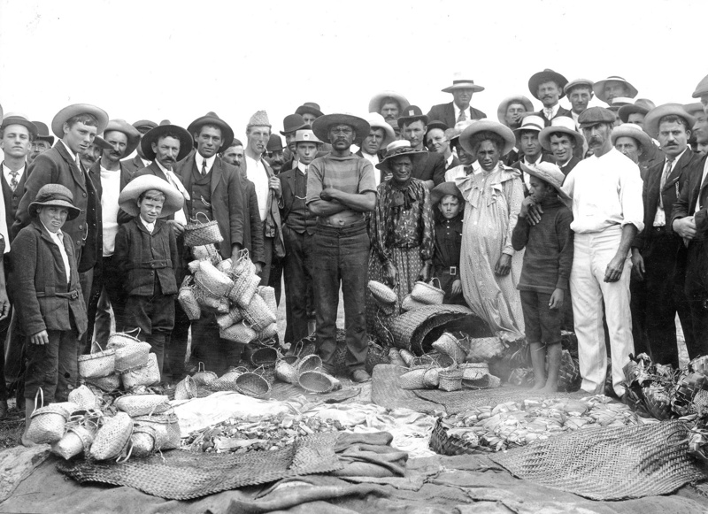 Photograph [Group of people at Lake Ngatu]; 1908 | eHive