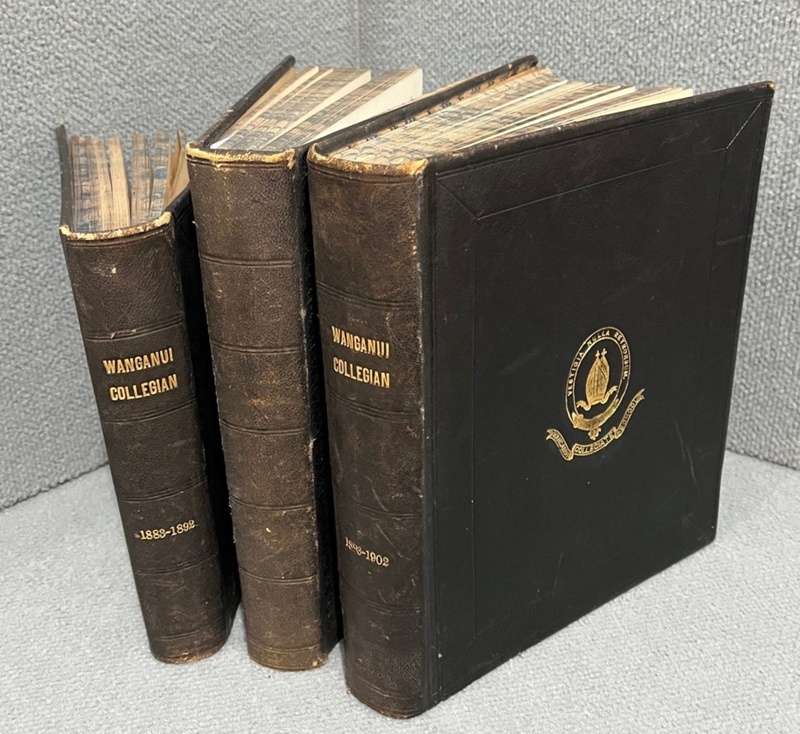 Leather Bound Collection of WCS Collegians (1883 - 1909) given on retirement to Headmaster Walter Empson (HM 1888-09)