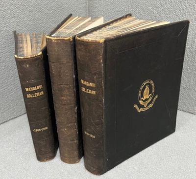 Leather Bound Collection of WCS Collegians (1883 - 1909) given on retirement to Headmaster Walter Empson (HM 1888-09) image item