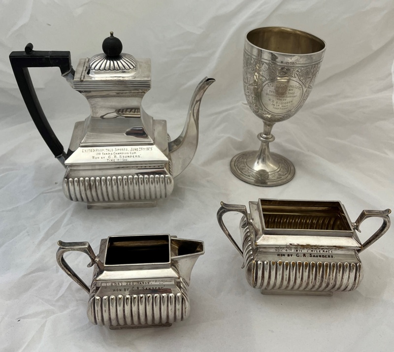 4 Sports trophies of Headmaster G R Saunders (1878-81)