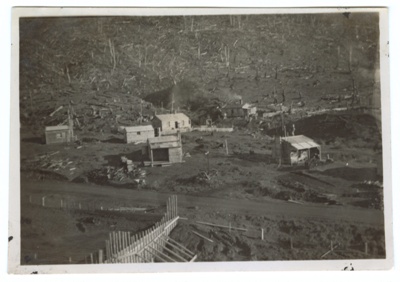 Photograph, Progress Valley Sawmiller's Huts; Unknown Photographer; 1940-1945; WW.2000.1497c