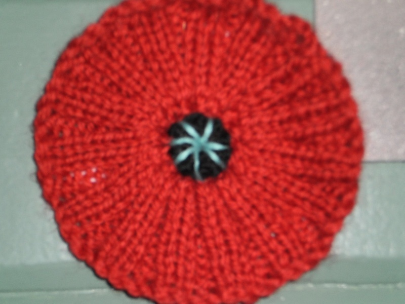 Knitted Poppies Created for WW100 exhibition by Pat MacDonald of Paekakariki 15 February 2015 11 Number