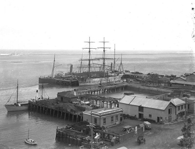 Nelson wharves, circa 1905, FNJ 6 x 8 30