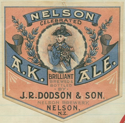 Nelson Celebrated A.K. Brilliant Ale. Brewed & Bottled by J.R. Dodson & Son, Nelson Brewery, Nelson, N.Z., circa 1945, AG 83