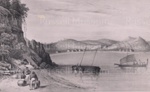Photo: Copy of print, Sailors at work on the beach, Watering Bay, Kororareka, 1838.; 97/827