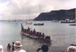 Photo: Waka approaching Russell, c1980's; 97/1681/2