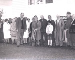 Photo: Turning first sod for Russell Museum extensions, 1970; 97/1573