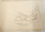 Drawing: Reclining Female Nude; Pauline Kahurangi Yearbury; 10/73