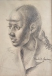 Drawing: Portrait of a Girl - recto; Pauline Kahurangi Yearbury; 09/98a