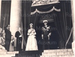 Photo: Queen Elizabeth and Duke of Edinburgh on steps of Parliament, Wellington, 1953; 97/1510