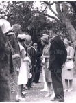 Photo: Queen Elizabeth greeting guests at Waitangi (1963); Photographer : Tudor Collins; 97/1499