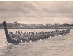 Photo: Canoe built for Waitangi Treaty re-enactment, 1940; 97/1336