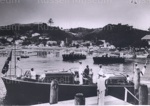 Photo: Departure of Queen's launch from Russell, Royal visit, 1953; 97/1488