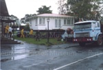 Photo: Removal of Curator's cottage, relocated to Florance Avenue; 1989; 90/4/2