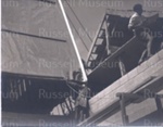 Photo: Workmen sawing in "Ship Wing"; 1970; 97/1579