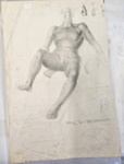 Drawing: Male Nude Subject, Male Left Side Face ; Pauline Kahurangi Yearbury; 10/48