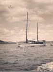 Photo: Unnamed yacht coming into the bay, 1950's; 97/557