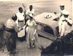 Photo: Meeting of Queen Elizabeth and Queen Salote, Tonga, 1953; 97/1477