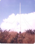 Photo: Flagstaff showing damage at top, 1978; 97/1186/3
