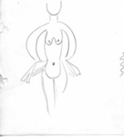 Sketch of Female with Towel Bathing ; Pauline Kahurangi Yearbury; 09/103