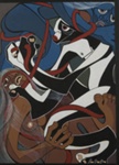 Painting: Tu Tries To Part His Parents; Pauline Kahurangi Yearbury; 09/89