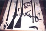 Photo: Case 17. - Weapons - muskets and swords; 97/117/19