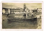 Photo: John Bernard Williams and launch Aroha, Russell regatta; 14/160
