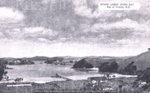Postcard: Otehei Bay, showing jetty and lodge; 05/65
