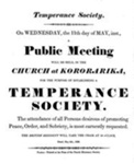 Copy Print: Notice for first Public Meeting in NZ calling to establish a Temperance Society, May 4th 1836; 11/189