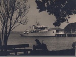 Photo: "Arbutus" at Russell wharf, Waitangi Day; 97/597