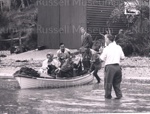 Photo: Edens leaving Otehei Bay, 1957; 97/1524