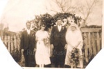 Photo: Wedding of Mr. and Mrs. Edmond Lane at old church, Russell. Bridesmaid is Zillah Neumann.; 97/792