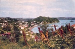 Postcard: View of Russell from hill behind; 11/68