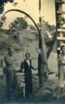 Photo: Buck and Cathy Hassall with thresher shark; 13/037