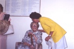 Photos (2): Marie King and Florence Annison, Russell Town Hall, 1993.Tracey Moore and Florence Annison; 95/93/4