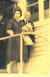 Photo: Queen Elizabeth II and Stuart Partridge (Chairman) leaving Russell museum 1963; 91/93/3