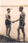 Photo: Phyllis Boucher first girl to swim Russell to Paihia and Charlie Baker, first boy to swim Russell to Paihia and return, 1936; 97/1456