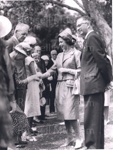 Photo: Queen Elizabeth shaking hands, Waitangi, 1963; 97/1537