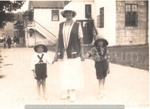 Photo: Roy and Charlie Baker with a friend, Russell waterfront, c1924; 97/1057